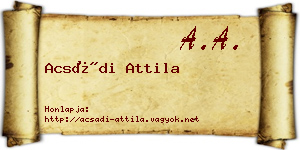 Acsádi Attila névjegykártya
